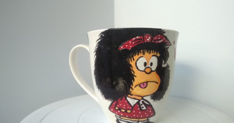 Tazón MAFALDA , Pintado a mano. $9000 ( VENDIDO)