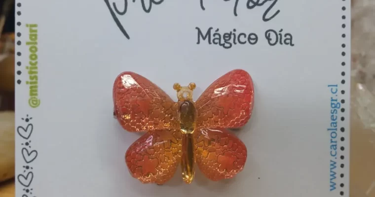 Prendedor Mariposa Naranja.