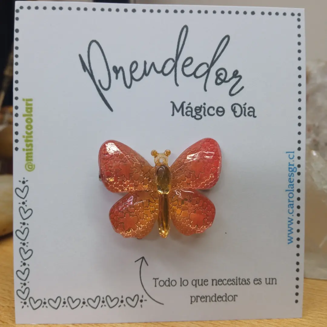 Prendedor Mariposa Naranja.