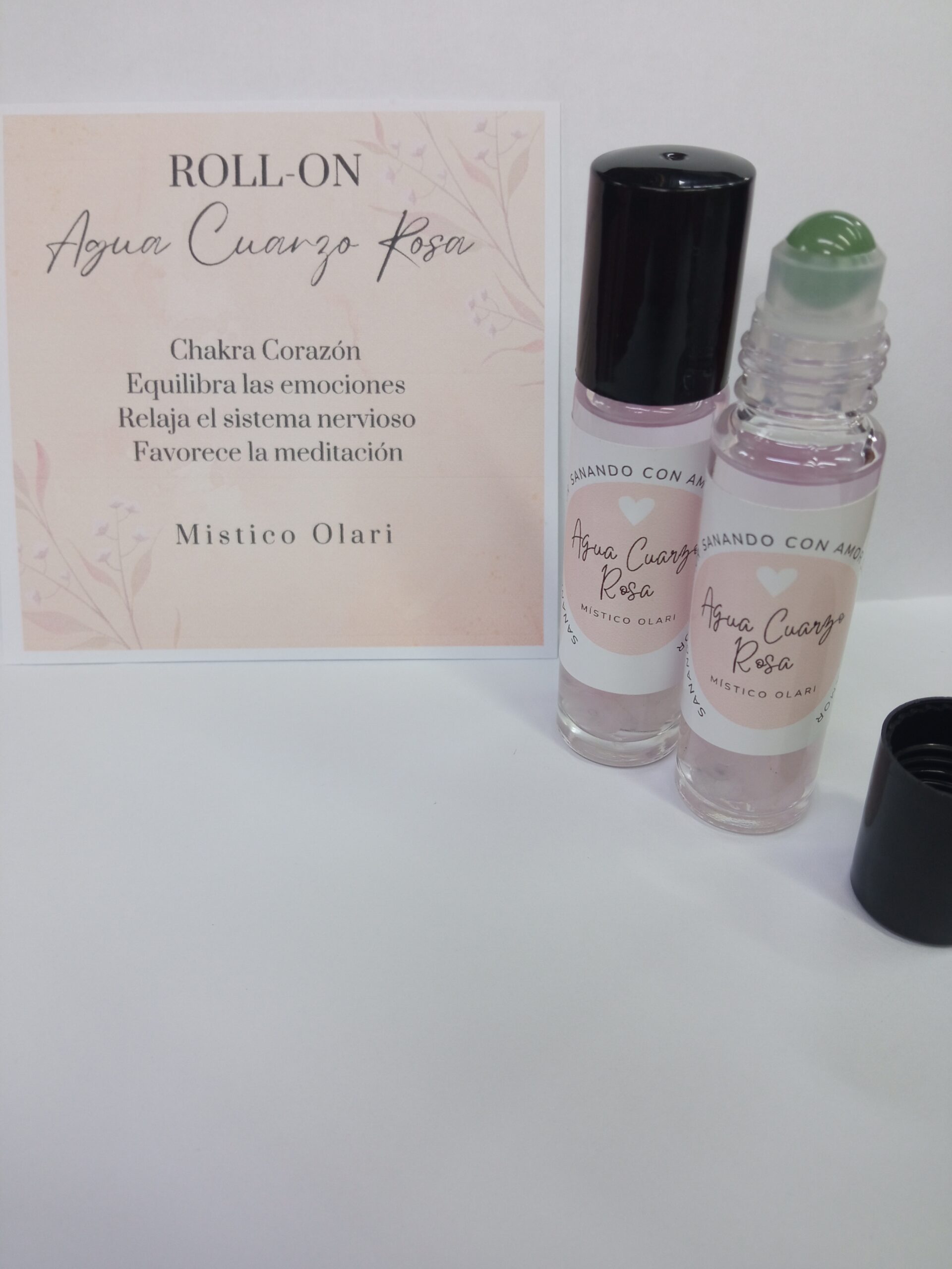 Roll-On  Agua Cuarzo Rosa «Sanado con Amor» $5.000